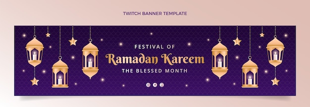 Free Vector gradient ramadan twitch banner