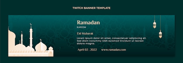 Free Vector gradient ramadan twitch banner