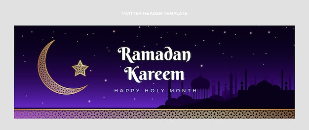 Free Vector gradient ramadan twitter header