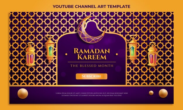 Gradient ramadan youtube channel art