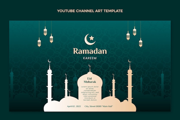 Gradient ramadan youtube channel art