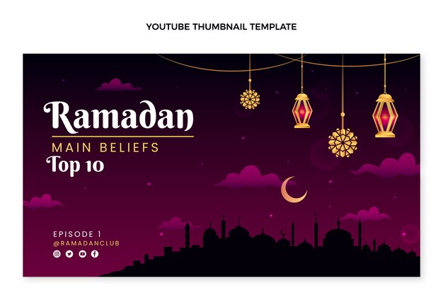 Gradient ramadan youtube thumbnail