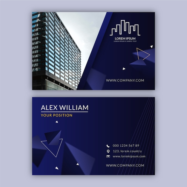 Gradient real estate business card horizontal