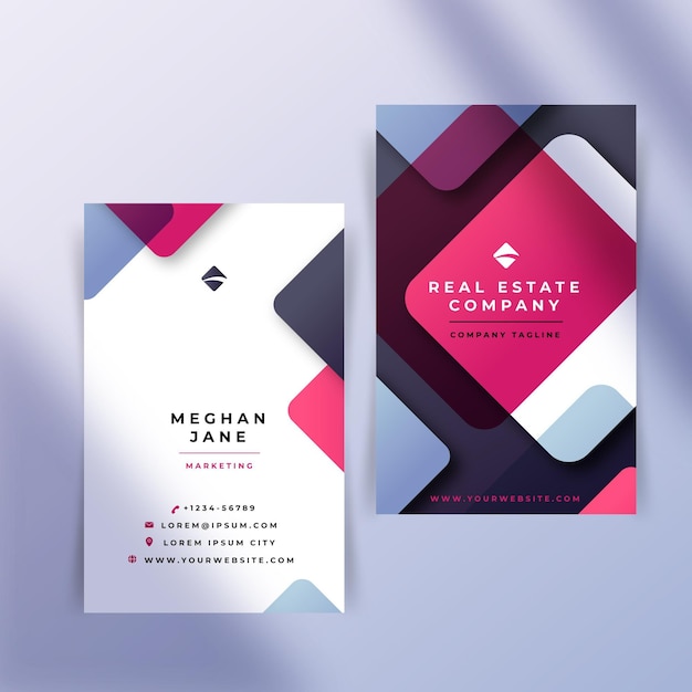 Gradient real estate business card template