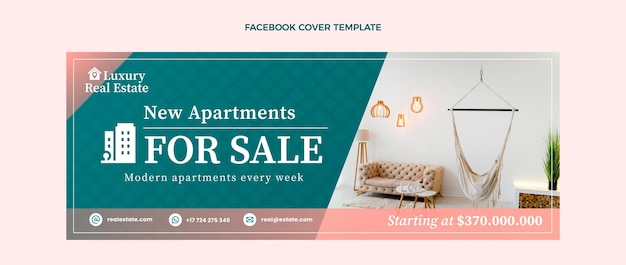 Gradient real estate facebook cover