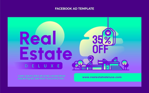 Free vector gradient real estate facebook template