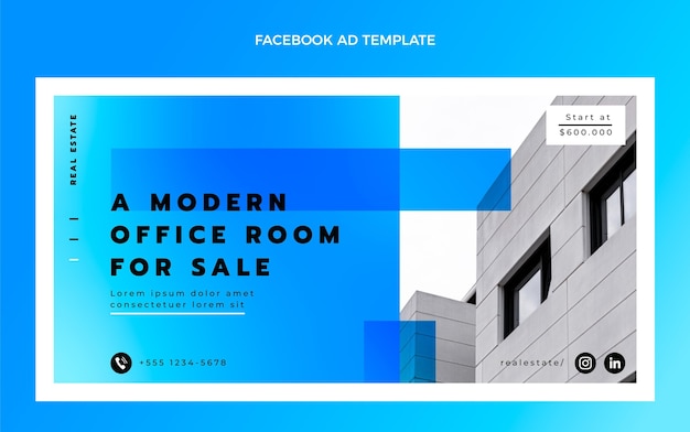 Free Vector gradient real estate facebook