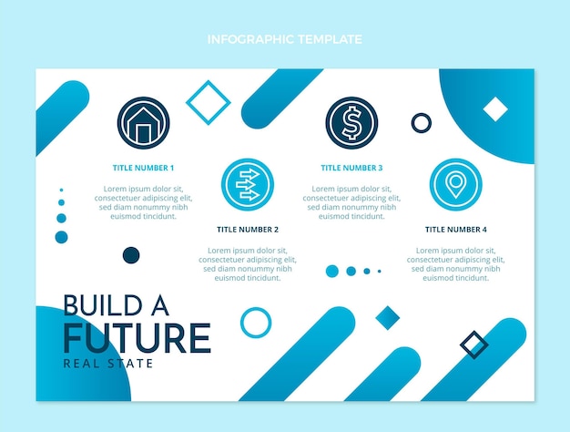 Gradient real estate infographic template