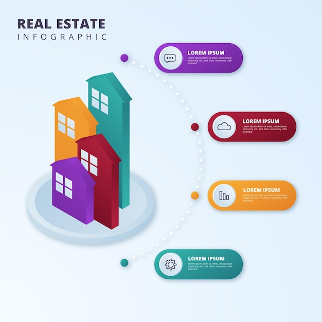 Gradient real estate infographic