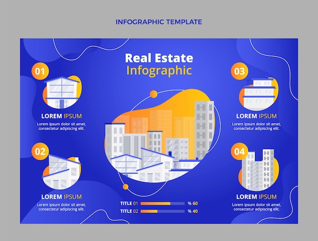 Gradient real estate infographic