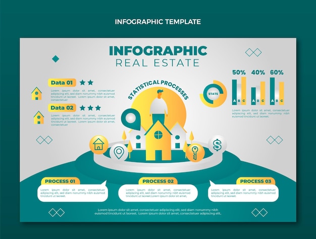 Gradient real estate infographic