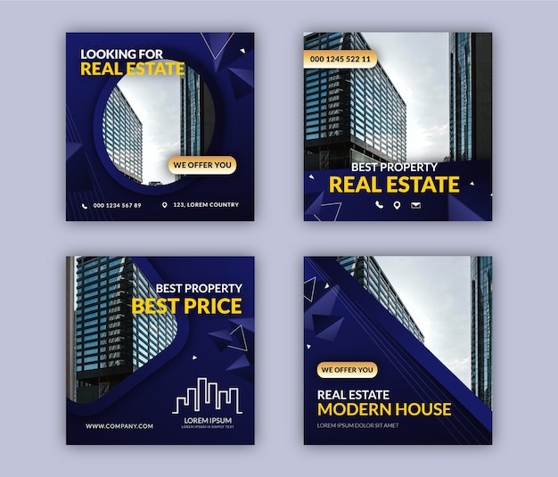 Free Vector gradient real estate instagram post