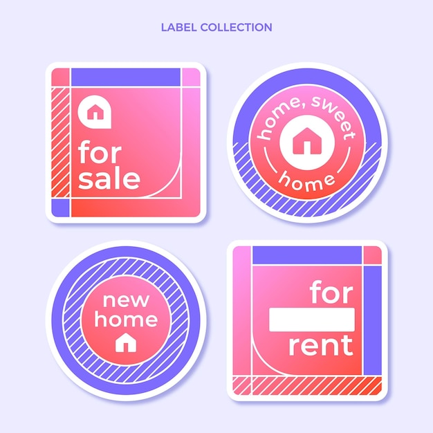 Free Vector gradient real estate labels