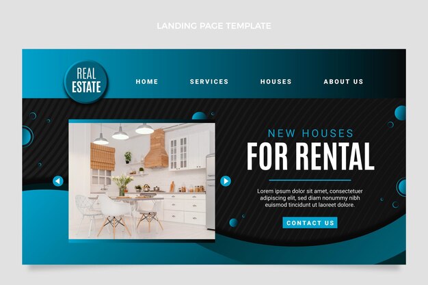 Gradient real estate landing page template