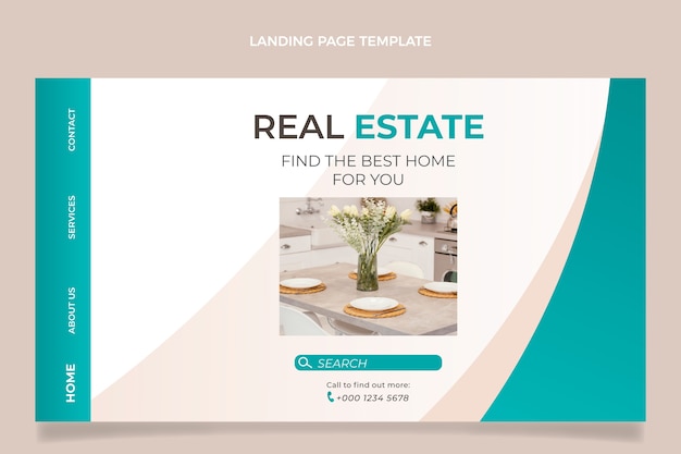 Free Vector gradient real estate landing page template