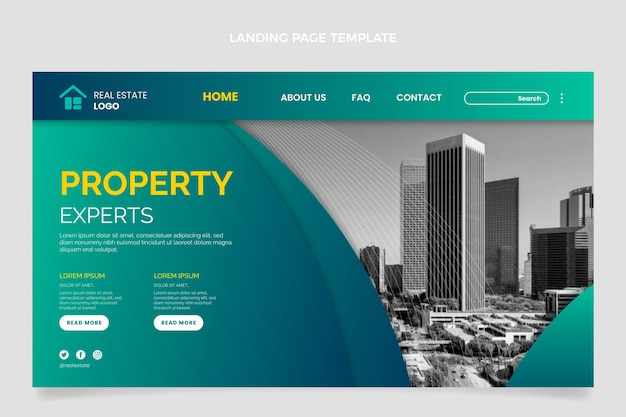 Free Vector gradient real estate landing page