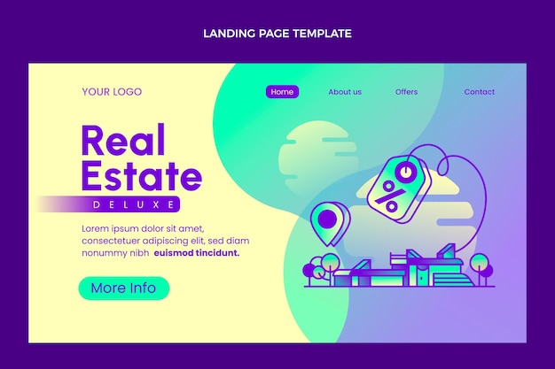 Gradient real estate landing page