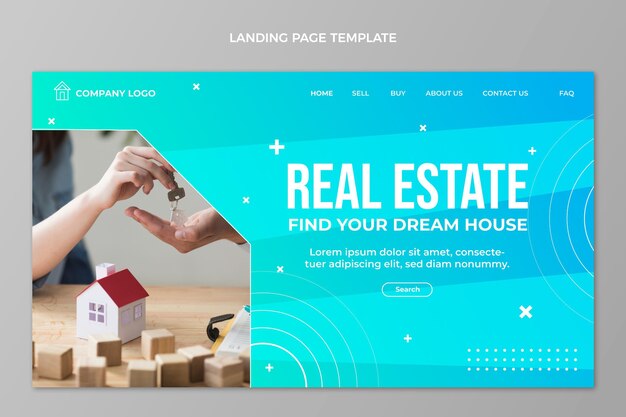 Gradient real estate landing page