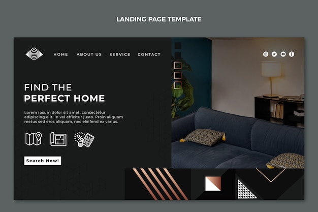 Gradient real estate landing page