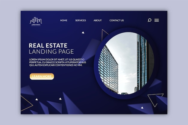 Gradient real estate landing page