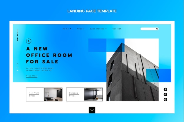 Gradient real estate landing page