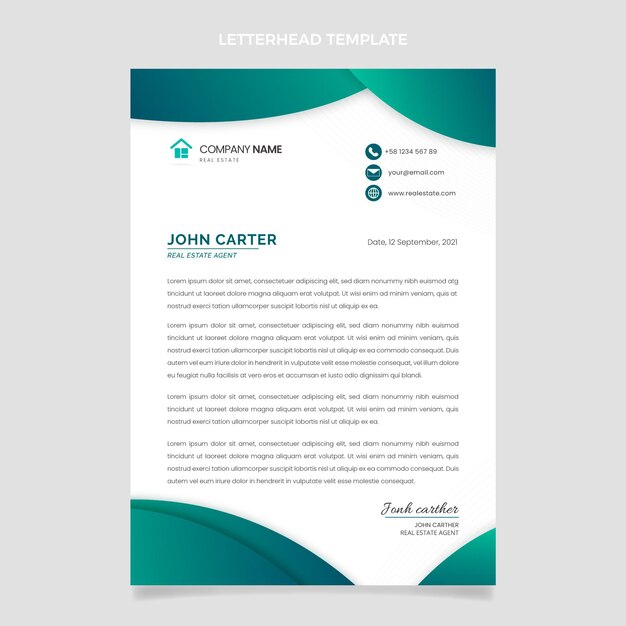 Gradient real estate letterhead