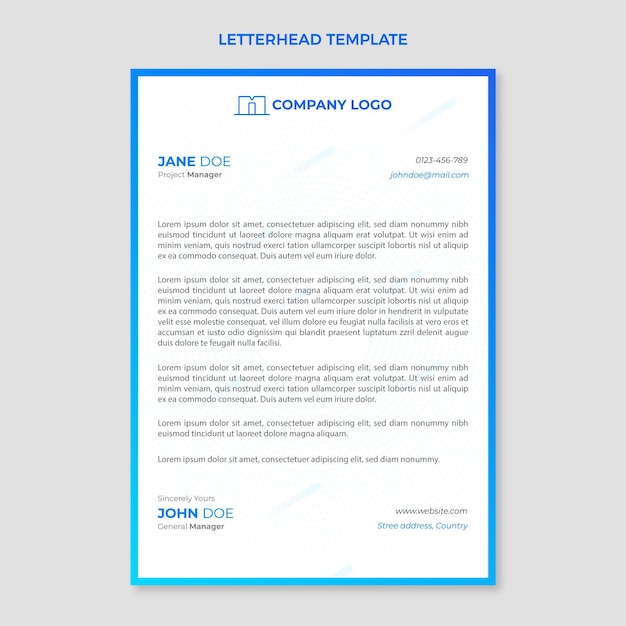 Gradient real estate letterhead