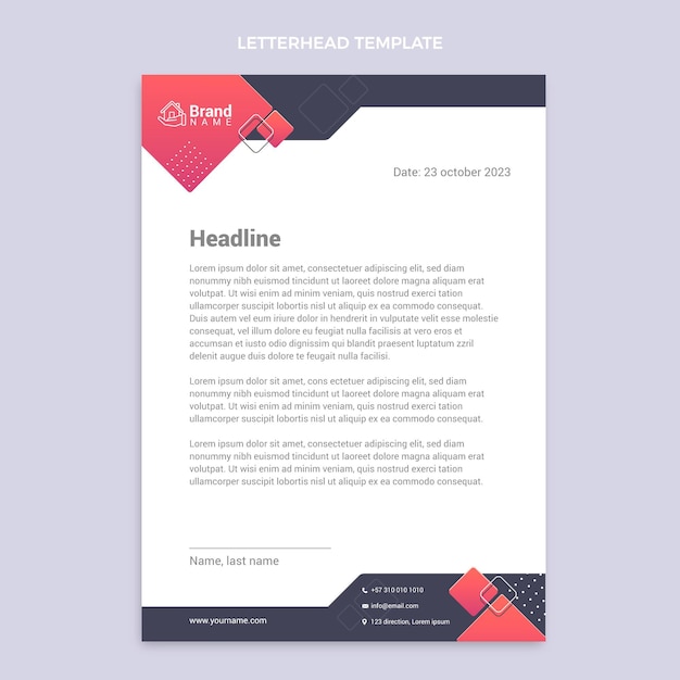 Gradient real estate letterhead