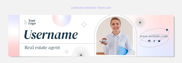 Gradient real estate linkedin banner