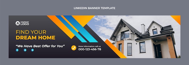 Gradient real estate linkedin banner