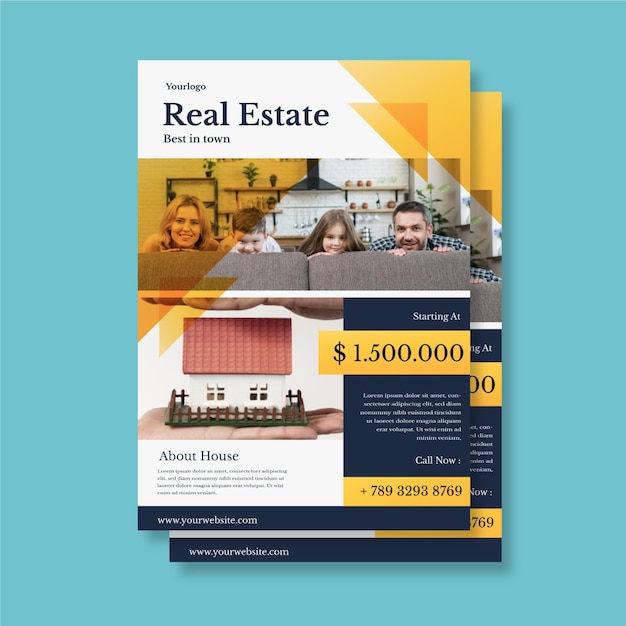 Gradient real estate poster with photo