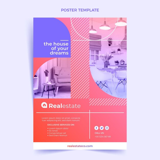 Gradient real estate poster