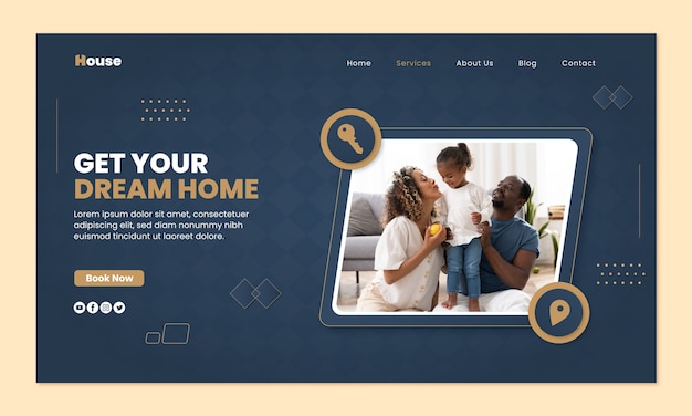 Free Vector gradient real estate project landing page