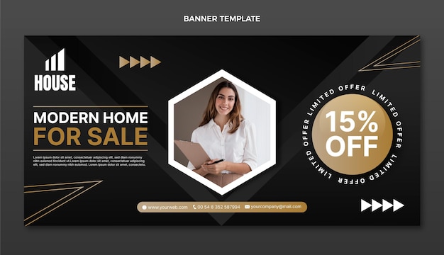 Free vector gradient real estate sale banner