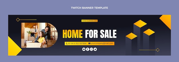 Gradient real estate sale twitch banner