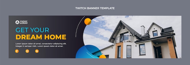 Gradient real estate twitch banner