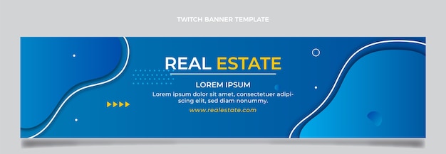 Free Vector gradient real estate twitch banner