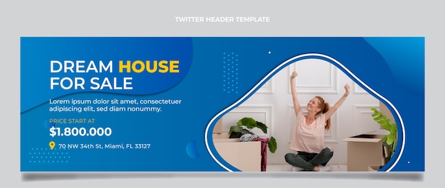 Gradient real estate twitter header