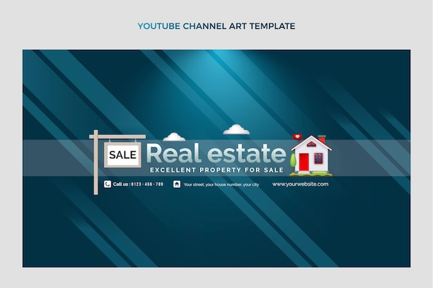 Gradient real estate youtube channel art