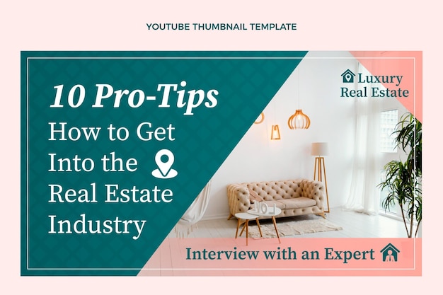 Free Vector gradient real estate youtube thumbnail