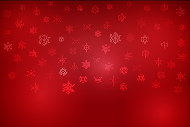 Free Vector gradient red christmas snowflakes background