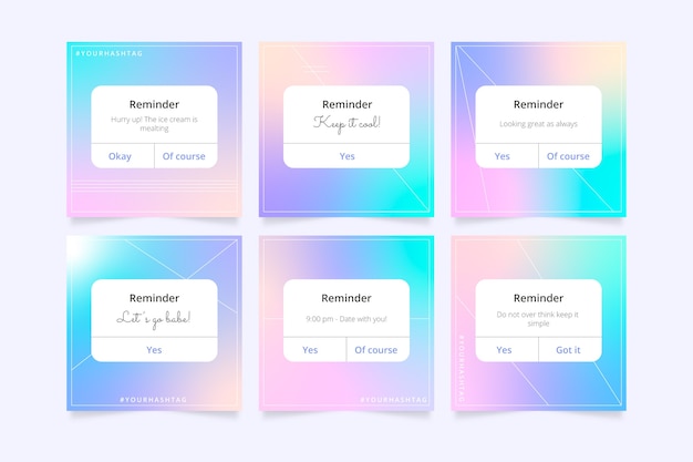 Free vector gradient reminder template design