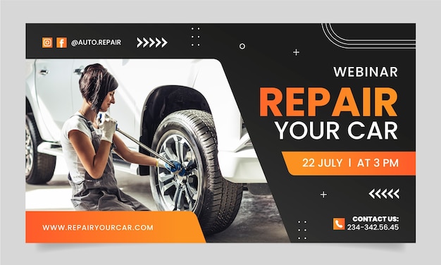 Gradient repair shop business webinar template