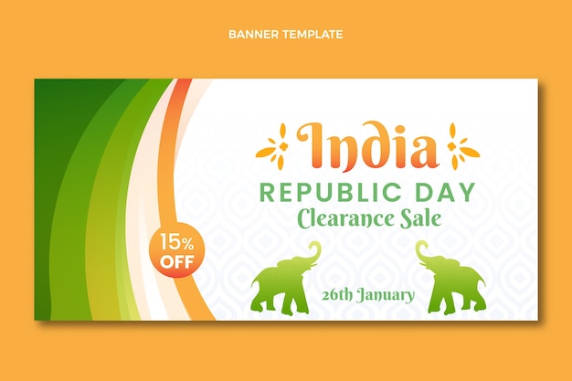 Gradient republic day sale banner