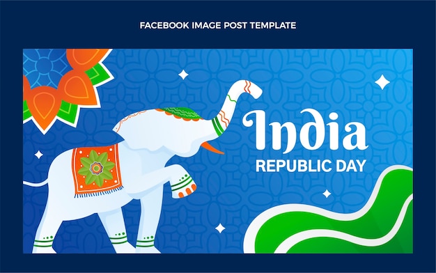 Gradient republic day social media post template