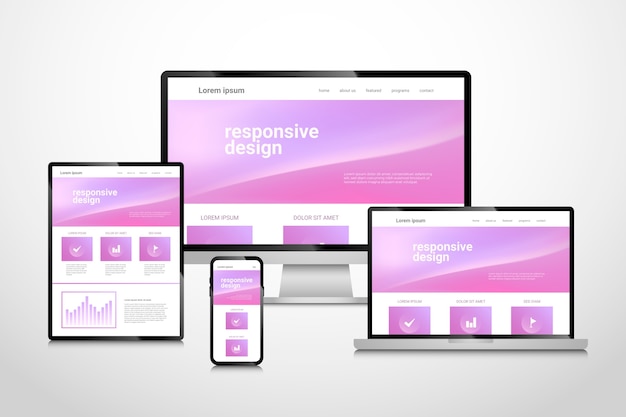 Free Vector gradient responsive website design