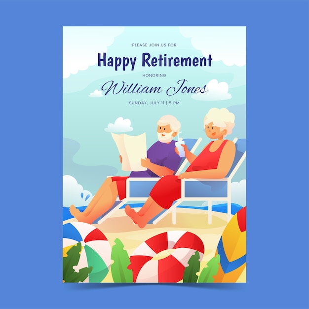 Gradient retirement greeting card