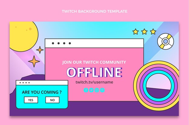 Gradient retro vaporwave birthday twitch background