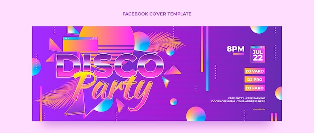 Gradient retro vaporwave disco party template