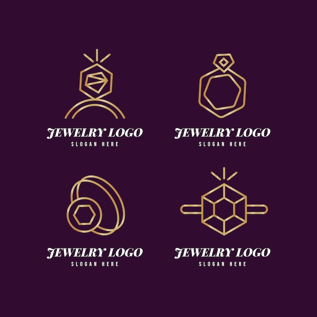 Free Vector gradient ring logo template collection